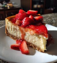 strawberry glazed cheesecake