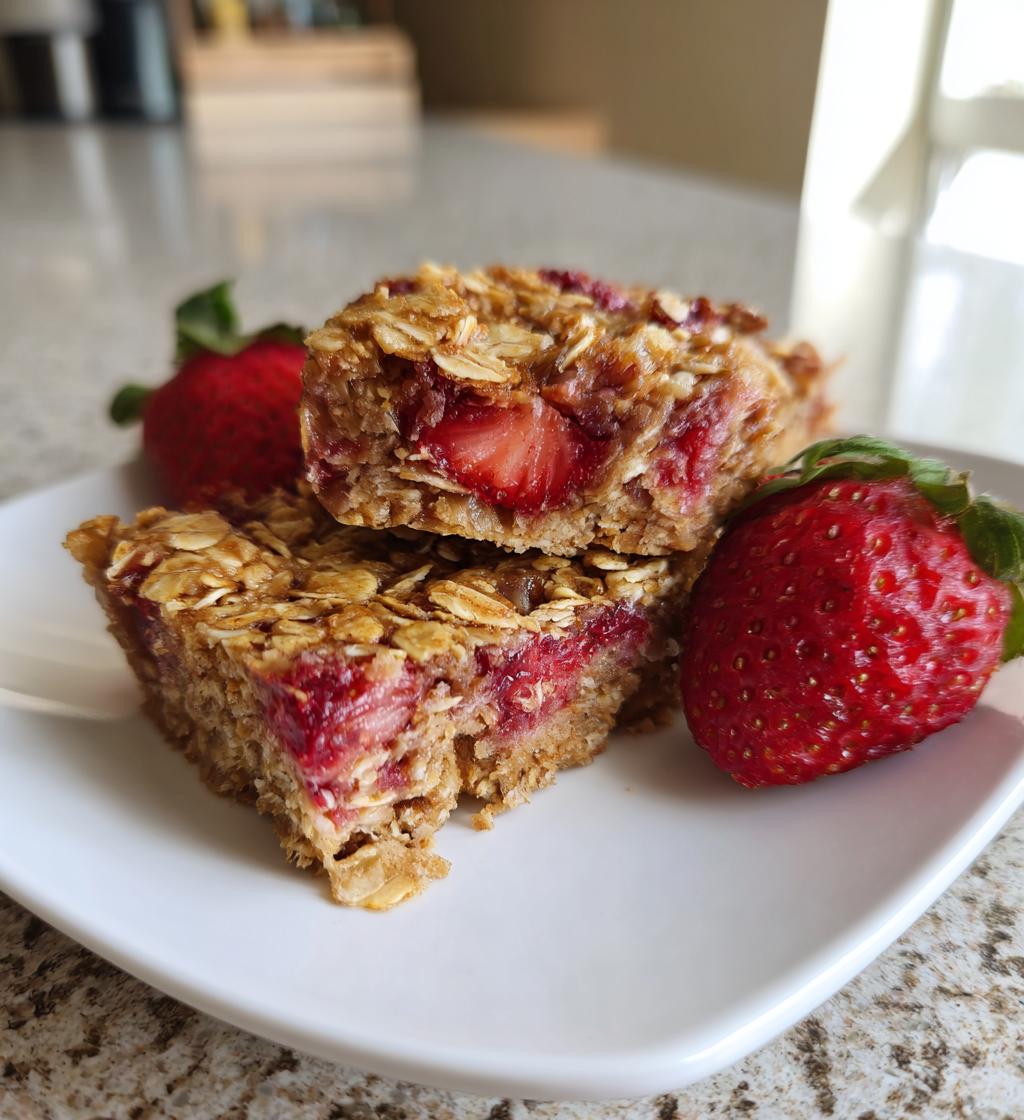 strawberry oatmeal bars - detail 1