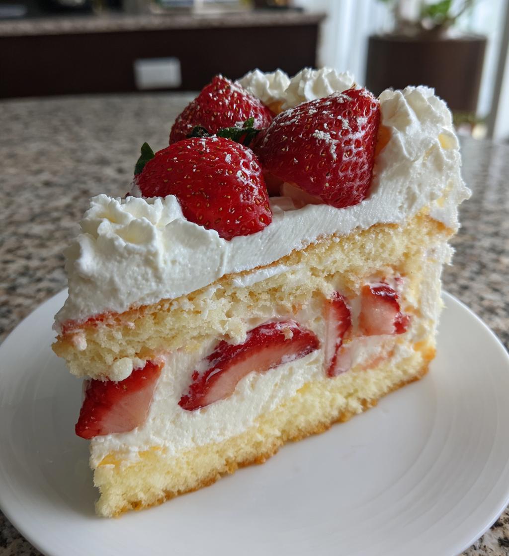 strawberry shortcake cheesecake cake