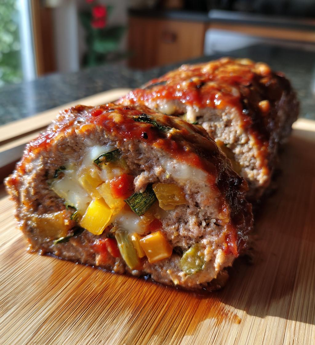 stuffed meatloaf roll - detail 1