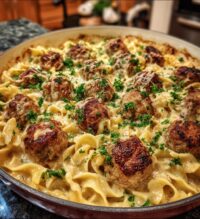 swedish meatball noodle bake