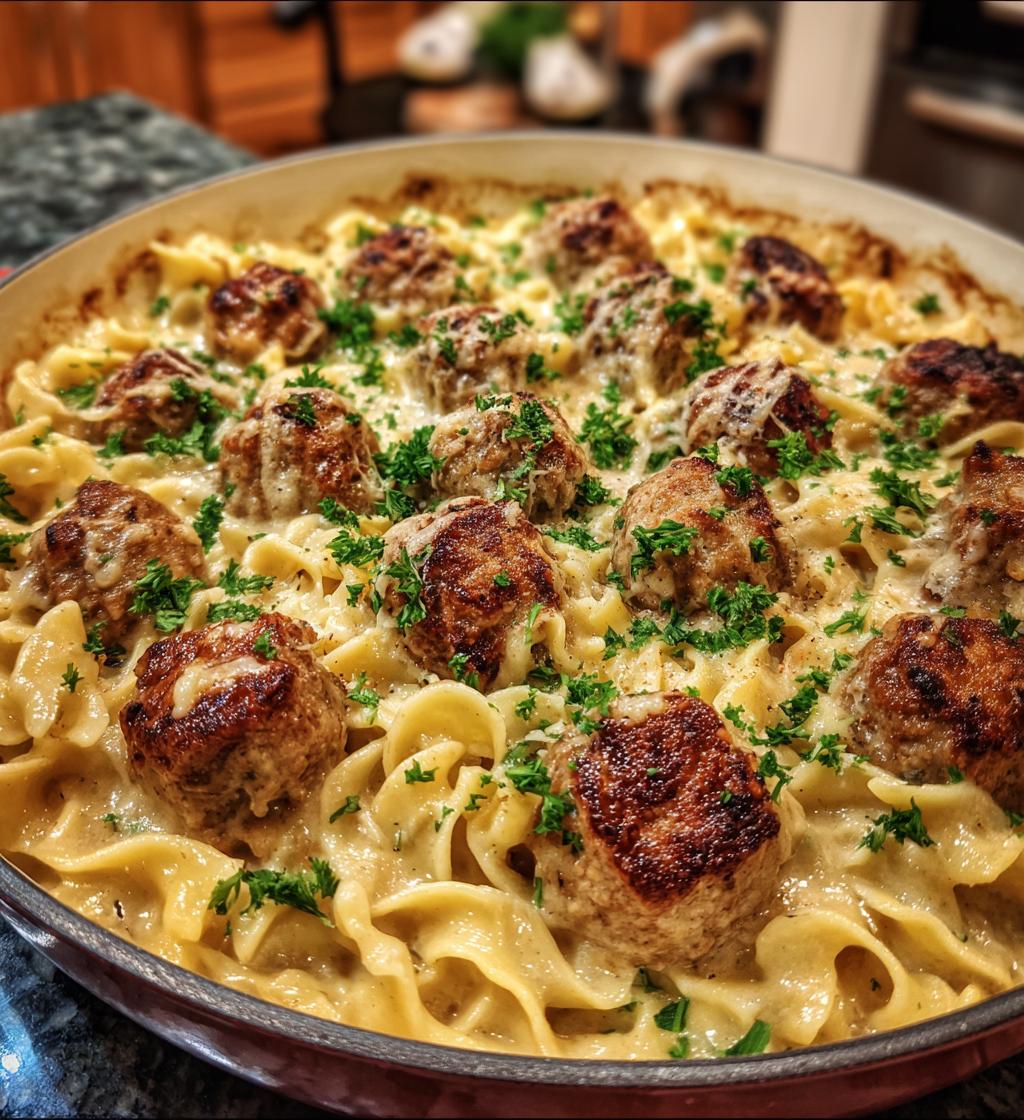 swedish meatball noodle bake