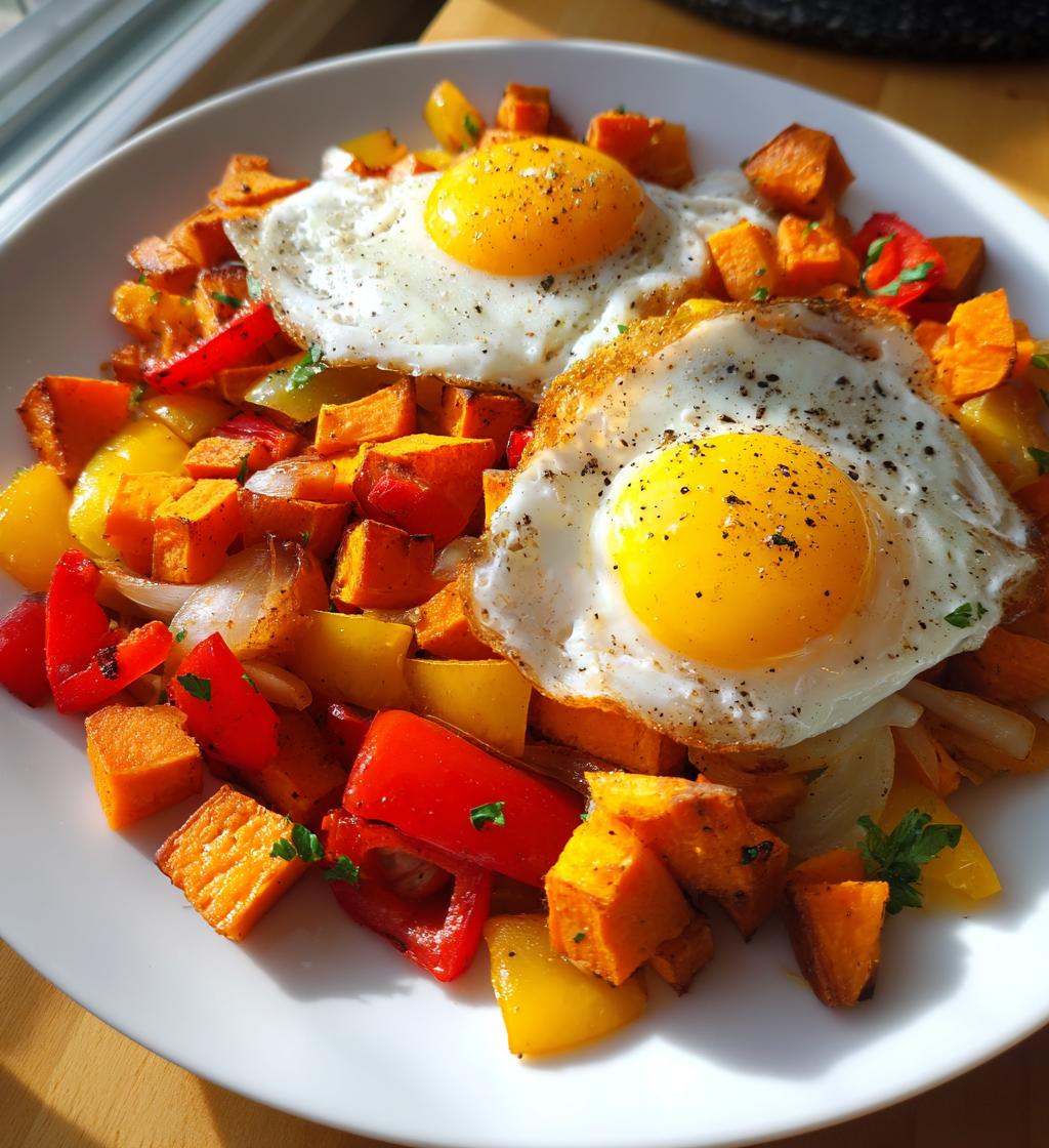 sweet potato hash with eggs - detail 1