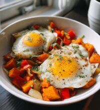 sweet potato hash with eggs