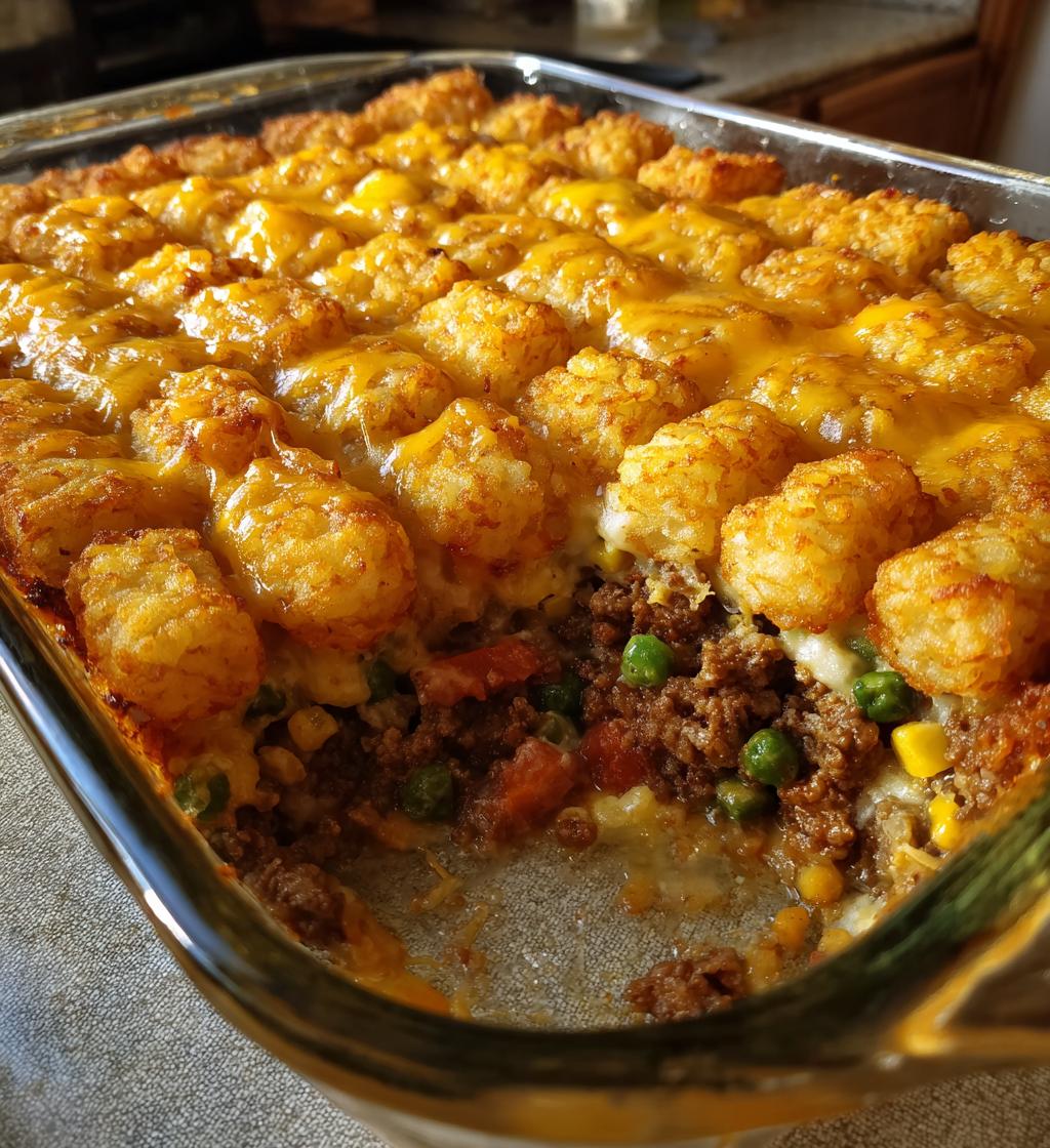 tater tot casserole - detail 1