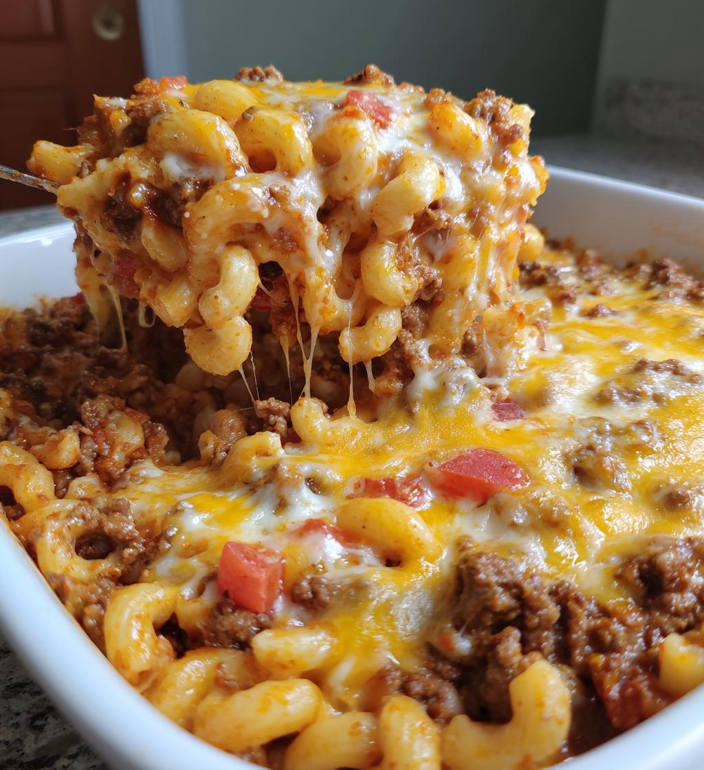 the best beef cheeseburger pasta casserole