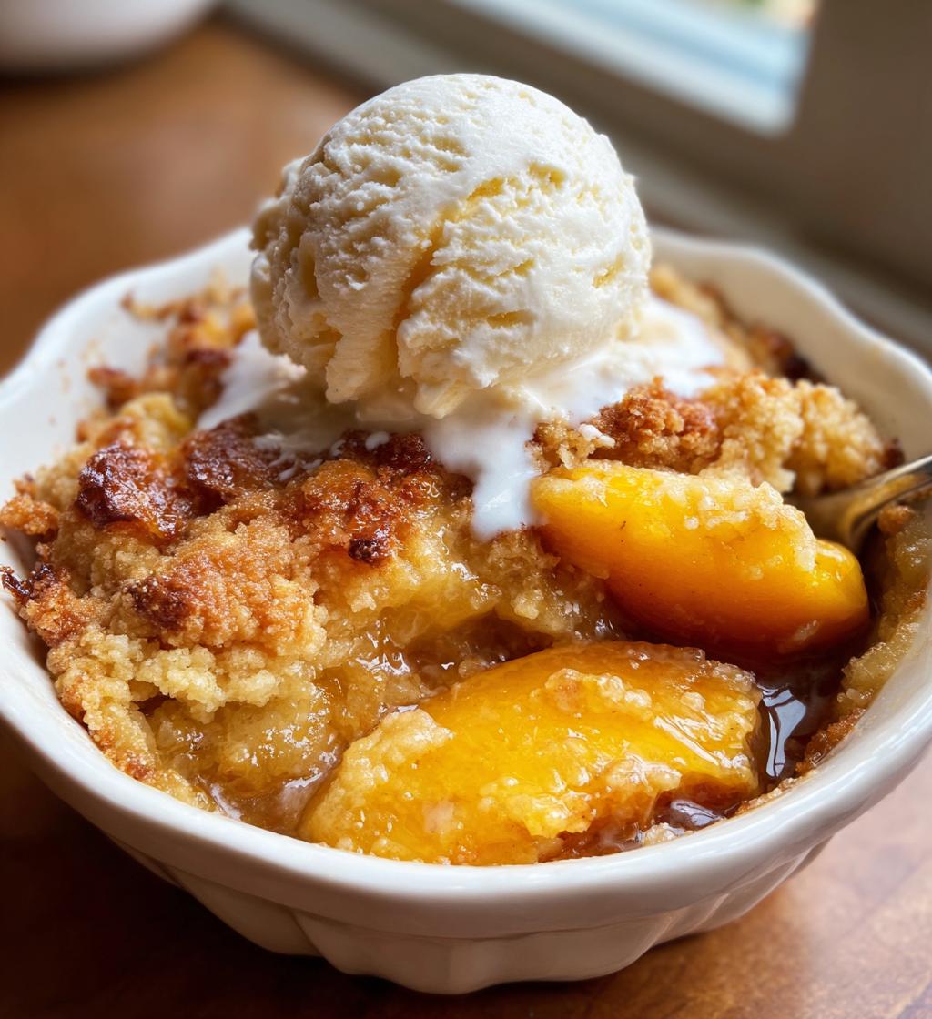 the easiest southern peach cobbler