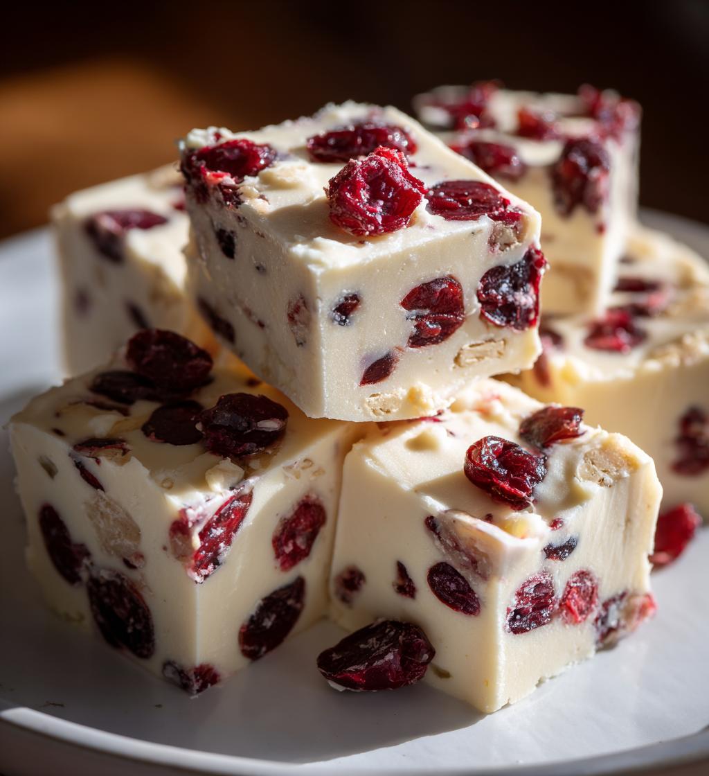 white chocolate cherry fudge