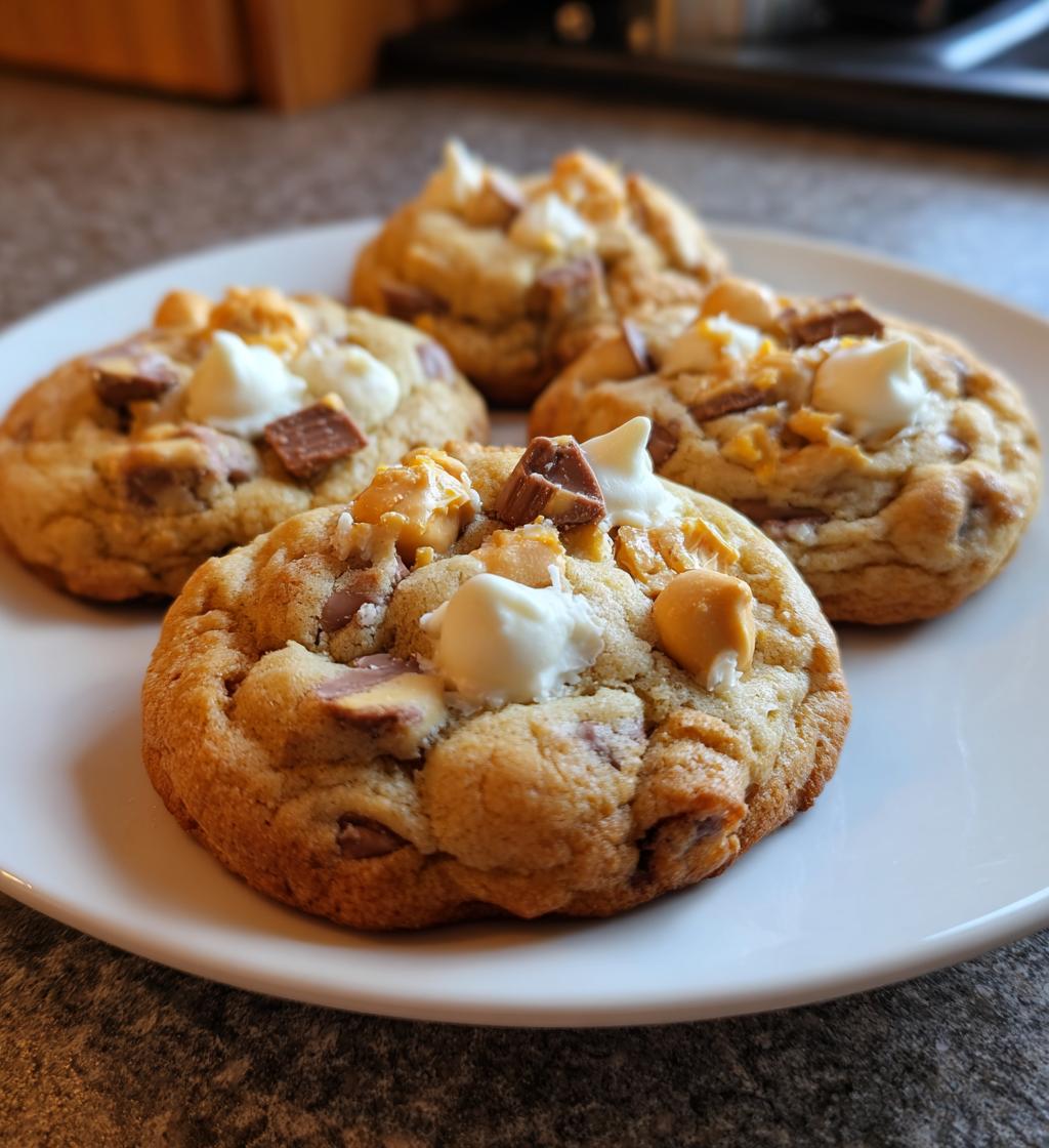 white chocolate reeses cheesecake cookies - detail 1