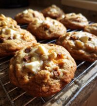white chocolate reeses cheesecake cookies