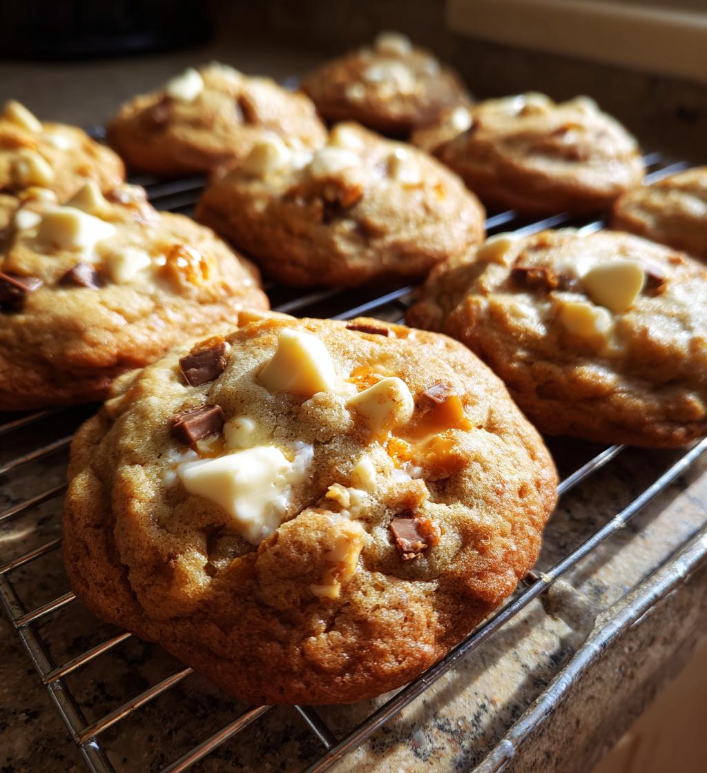 white chocolate reeses cheesecake cookies