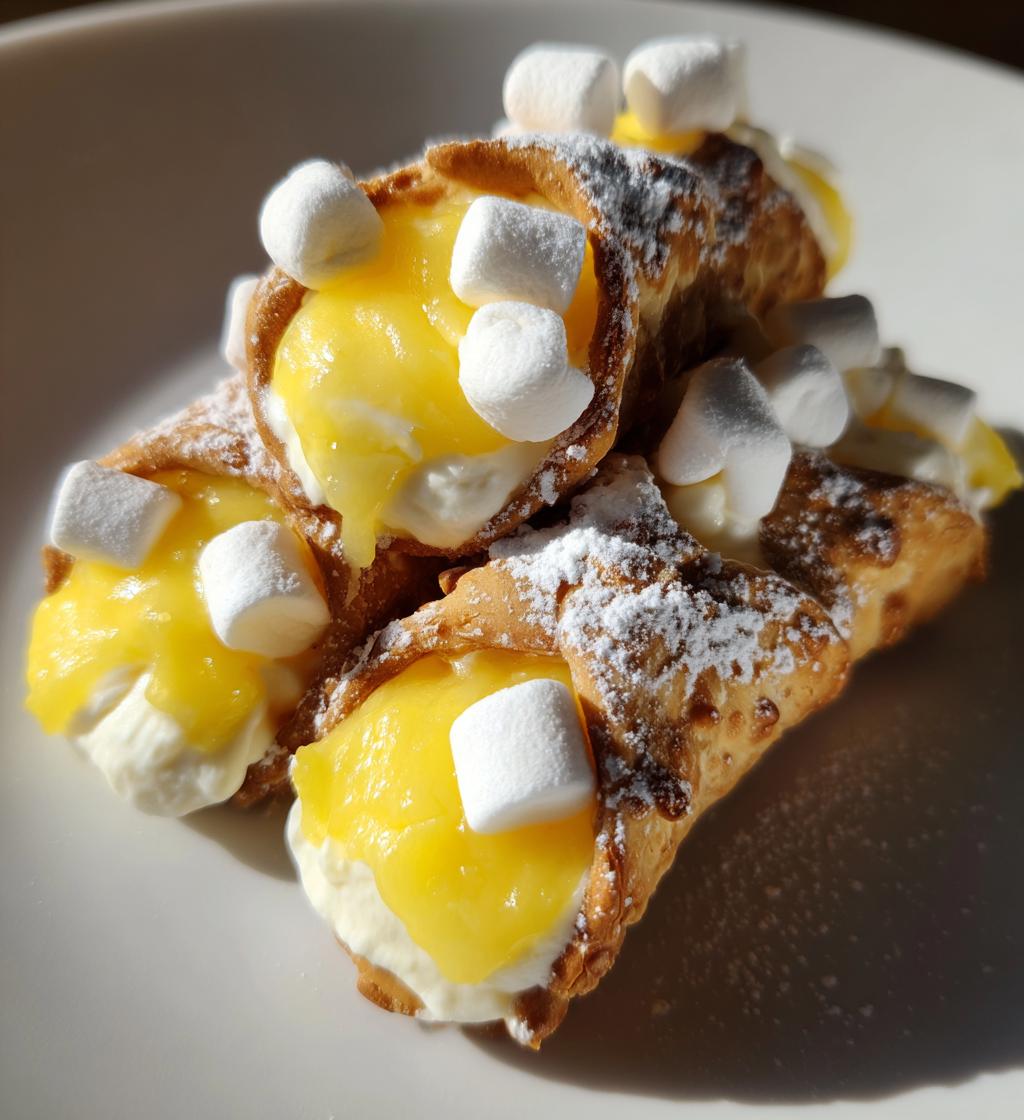 zesty lemon meringue pie cannolis