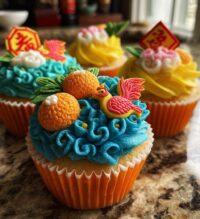 chinese new year cupcake toppers