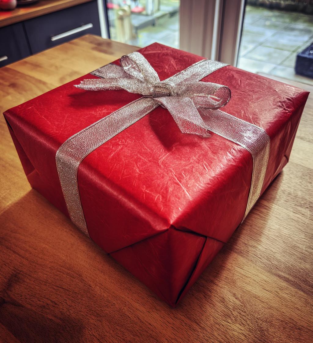 red wrapping paper christmas