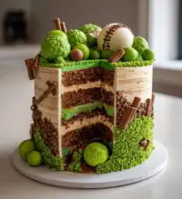 football and cricket theme cake