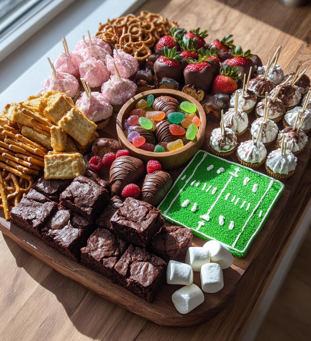 football dessert charcuterie board