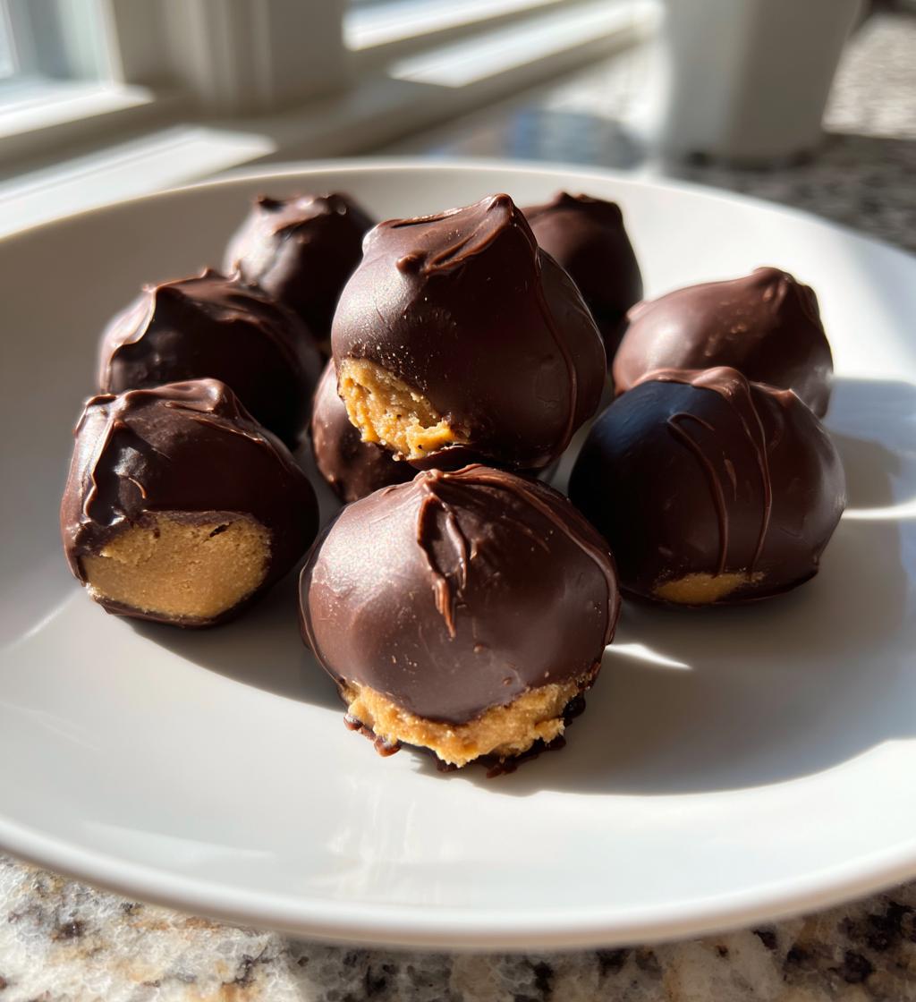 healthy peanut butter buckeyes